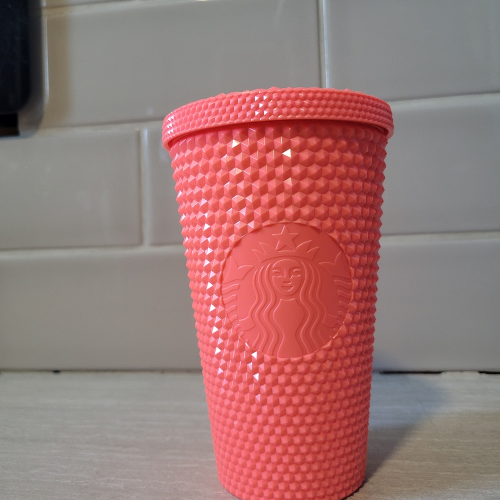 Starbucks Coral Textured Tumbler Size 16 OZ